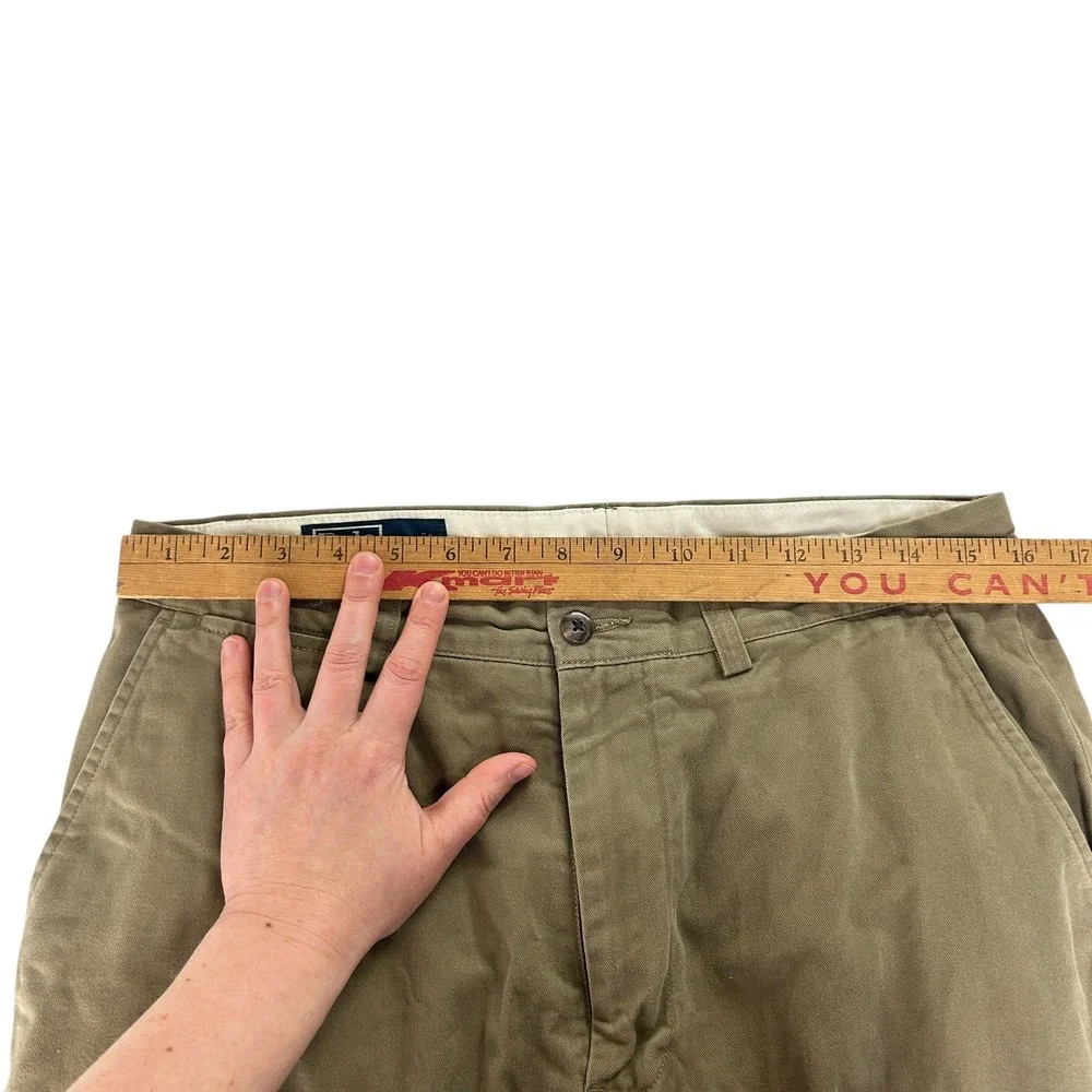Polo Ralph‎ Lauren Chino Pants 32x30 Olive Khaki Straight Leg Classic Minimalist